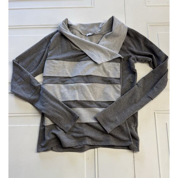 dolan Sweaters - Dolan Open Front Double Breasted Women Gray Cardigan Striped Size Small